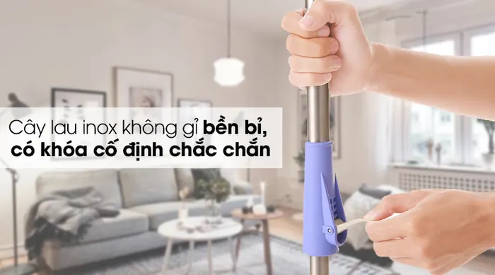 Bộ lau nhà Hommy MH-Xmop - Thân lau bằng inox không gỉ