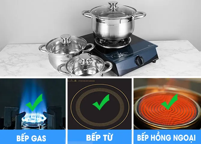 Sử dụng trên tất cả các bếp