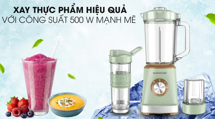 Công suất 500 W - Máy xay đa năng Sunhouse SHD5315G