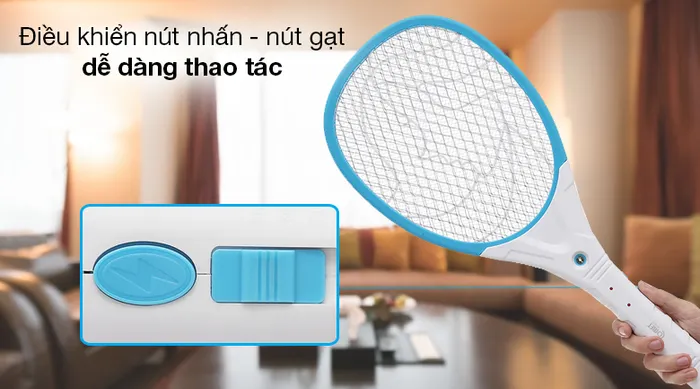 Vợt muỗi Comet CP045 - Điều khiển nút nhấn - nút gạt trực quan