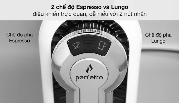 2 chế độ - Máy pha cà phê Espresso Perfetto P.08 Trắng
