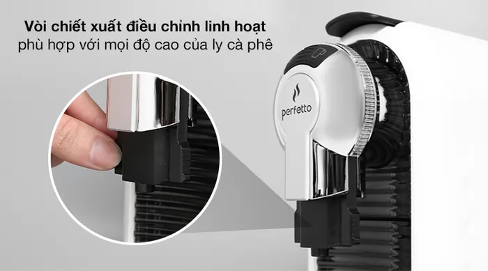 Vòi chiết xuất - Máy pha cà phê Espresso Perfetto P.08 Trắng