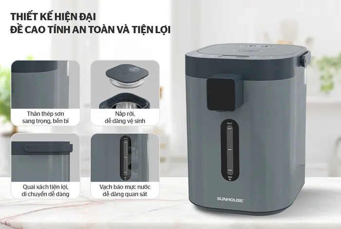 Bình thủy điện Sunhouse SHD1440 3.2 lít - Thiết kế
