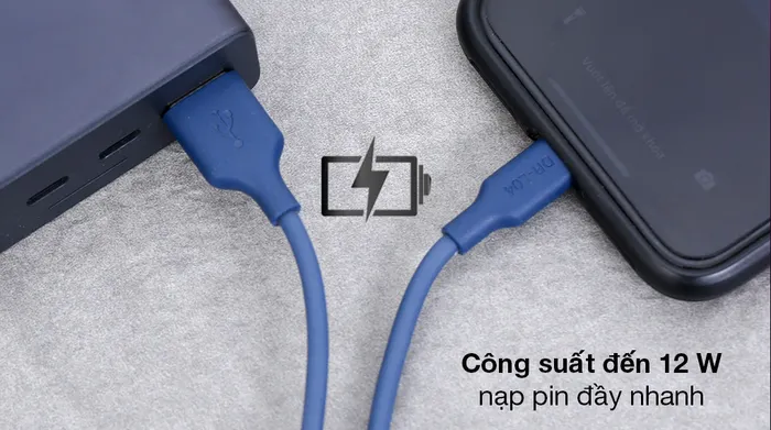 Cáp Lightning AVA+ DR-L04 - Sạc pin điện thoại nhanh hơn với công suất 12 W