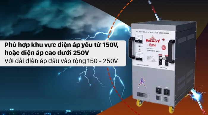 Ổn áp ROBOT 1 Pha 15 KVA 150 - Điện áp đầu vào