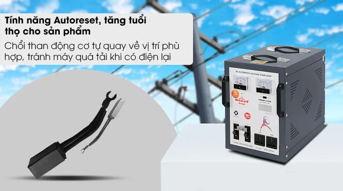 Ổn áp ROBOT 1 Pha 5KVA GR05K090 - Auto Reset
