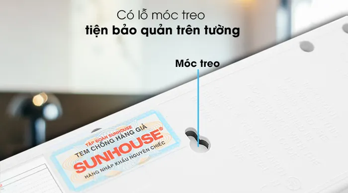Ổ cắm điện Sunhouse 2 USB 3 lỗ 3 chấu 2.5m SHE- OC2-3RU - Treo lên tường đơn giản với lỗ móc treo