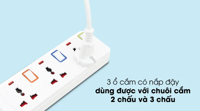 Tiện dụng - Ổ cắm điện Sunhouse SHE-OC2-3R