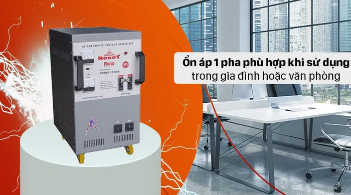 Ổn áp ROBOT 1 Pha 15 KVA 150 - Điện áp 1 pha