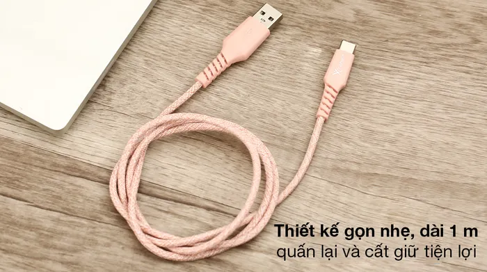 Cáp Type C 1m Xmobile DS09CP-WB - Thiết kế thời thượng, dễ mang theo đến mọi nơi