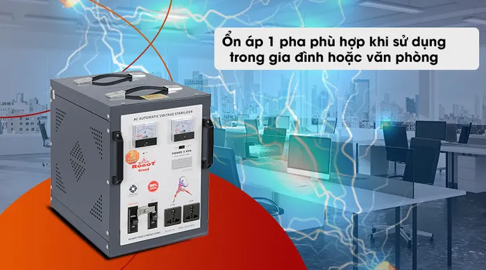 Ổn áp ROBOT 1 Pha 5KVA GR05K090 - Điện áp 1 pha