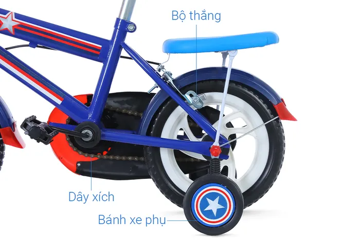 Xe đạp trẻ em Đại Phát Tài Đội Trưởng Mỹ 12 inch - Bánh phụ