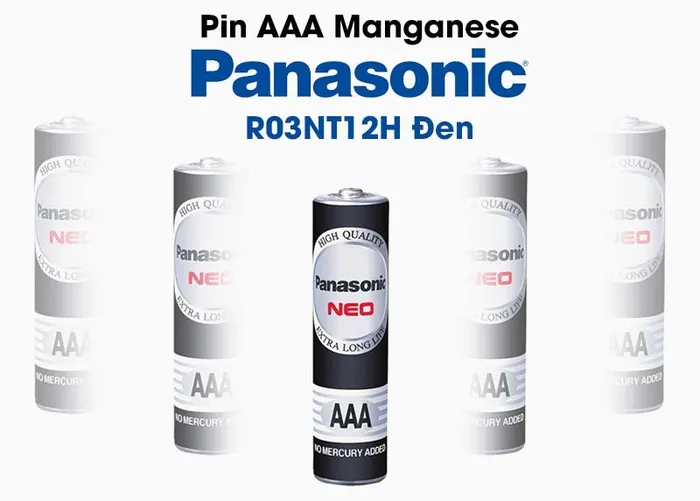 Pin AAA 12 viên Manganese Panasonic R03NT-12H Đen