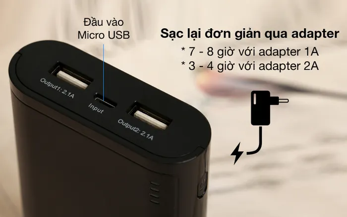 Sạc lại đơn giản - Pin sạc dự phòng 7.500 mAh 10.5W AVA+ LA Y68