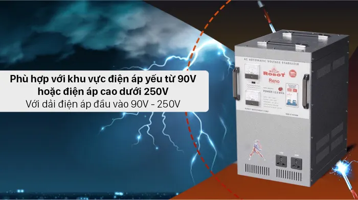 Ổn áp ROBOT 1 Pha 12.5 KVA 90 - Điện áp đầu vào