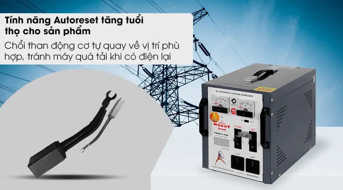 Ổn áp ROBOT 1 Pha 3KVA GR03K090 - Tính năng Auto Reset