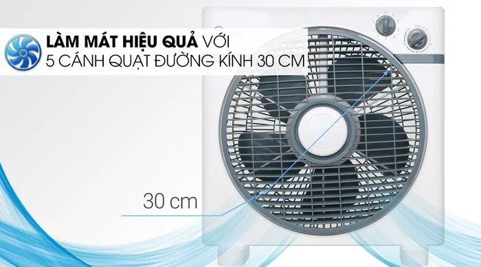 Làm mát tốt - Quạt hộp Midea KYT30-15A Trắng