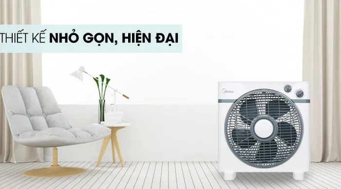 Thiết kế đẹp mắt - Quạt hộp Midea KYT30-15A Trắng
