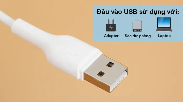 Cáp Lightning 1m AVA+ Kalf - Đầu vào USB 