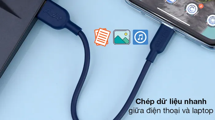 Cáp Type C 20cm AVA+ DR-T03 - Sử dụng trao đổi dữ liệu nhanh chóng với đường truyền ổn định