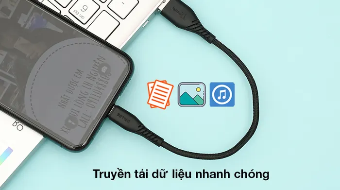 Cáp Lightning 20cm Xmobile DR-L06 - Truyền tải tập tin dung lượng lớn mượt mà giữa laptop và điện thoại, tablet 