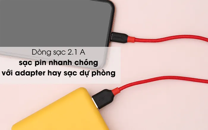 Sạc nhanh - Cáp Lightning 1m Xmobile DR-L001X Đỏ đen