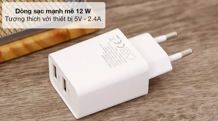 Adapter Sạc 2.4A Dual AVA+ DS020B - Dòng sạc 12 W