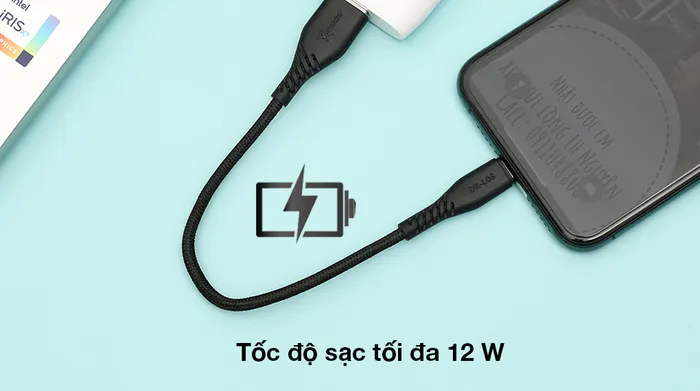 Cáp Lightning 20cm Xmobile DR-L06 - Tốc độ sạc tối đa 12 W