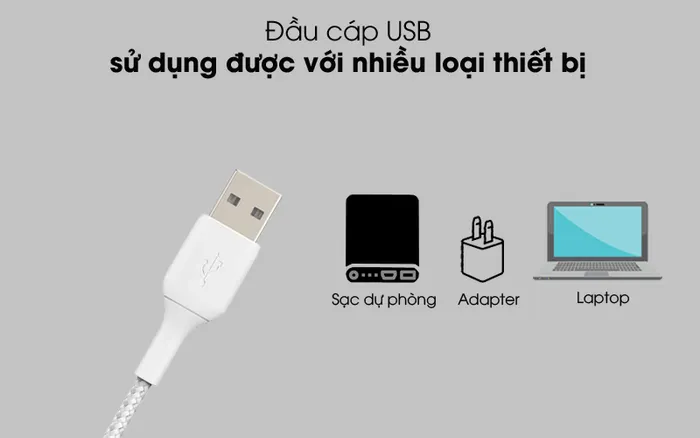 Dùng được với nhiều thiết bị - Cáp Lightning MFI 2m Belkin CAA002
