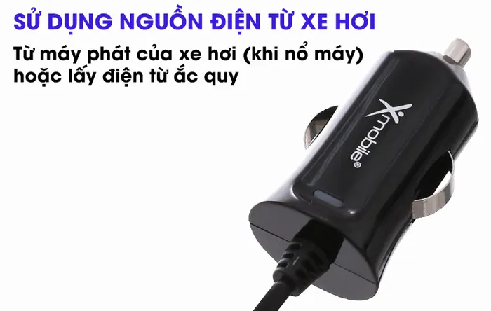 Sạc xe hơi Type C 2.4A 1m Xmobile DS196-WB Đen