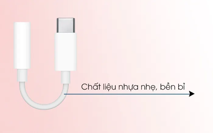 Cáp chuyển đổi Type-C sang 3.5mm Apple MU7E2 Trắng có chất liệu bền bỉ