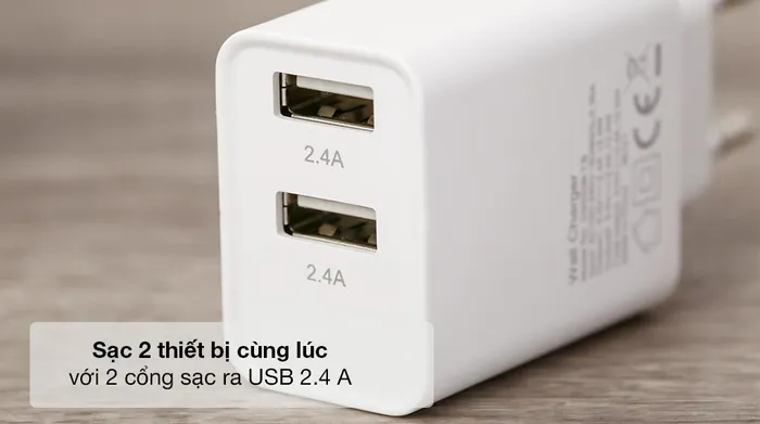 Adapter Sạc 2.4A Dual AVA+ DS020B - Sạc 2 thiết bị