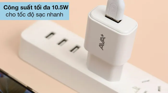 Adapter Sạc AVA+ DS017A-TB - Cho dòng sạc tối đa 10 W