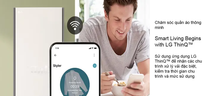 Cho phép điều khiển từ xa qua ứng dụng LG ThinQ™