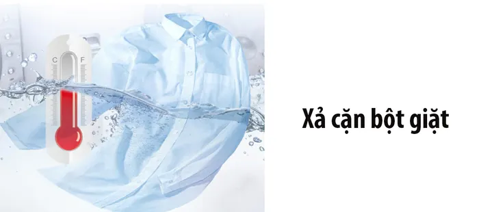 Xả cặn bột giặt