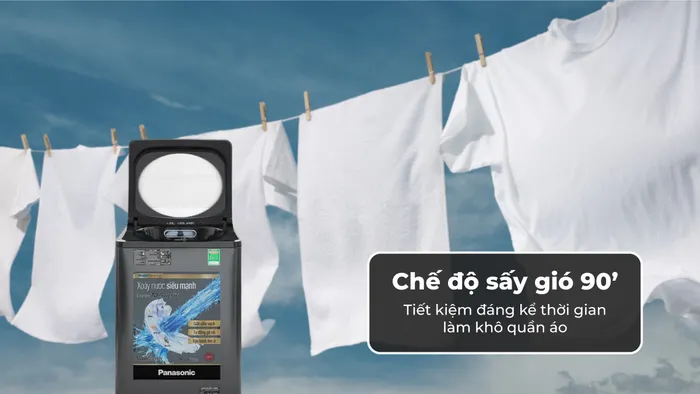 Tiết kiệm thời gian nhờ chế độ sấy gió 90’