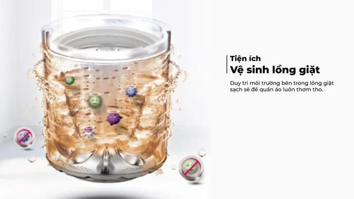 Chức năng vệ sinh lồng giặt tiện lợi