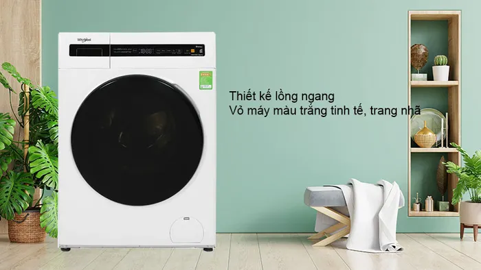 Thiết kế lồng ngang, vỏ máy màu trắng tinh tế, trang nhã
