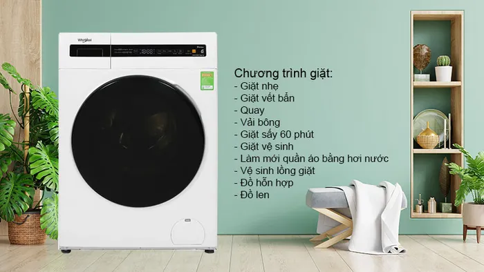 Tích hợp 10 chương trình giặt sấy tiện lợi