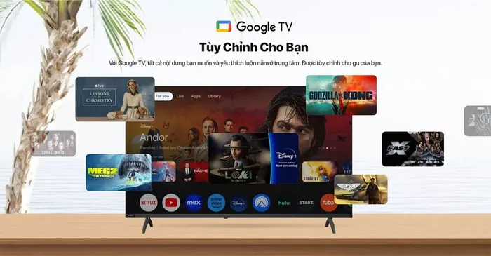 Kho ứng dụng phong phú với hệ điều hành Google TV