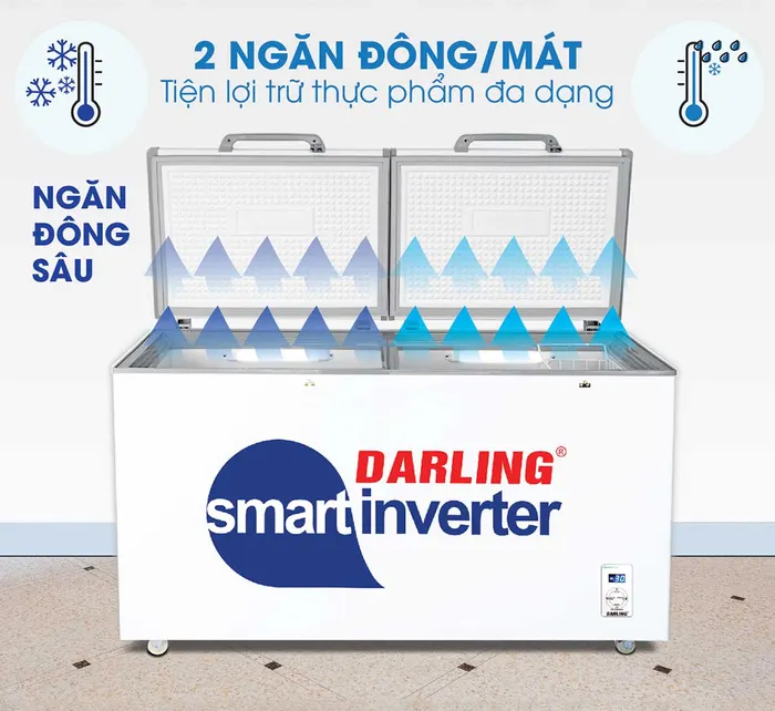 Tủ Đông Mát DMF 4699WSI 2 có nhiệt độ bảo quản riêng biệt cho từng ngăn