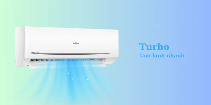 Máy lạnh Aqua AQA-RV13ME với công nghệ làm lạnh nhanh Turbo