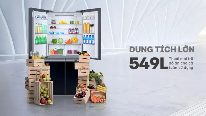 Dung tích dự trữ rộng lớn của Tủ Lạnh Aqua Inverter AQR-IG636FM