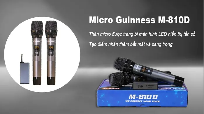 Thân micro được trang bị màn hình LED hiển thị thông tin tần số