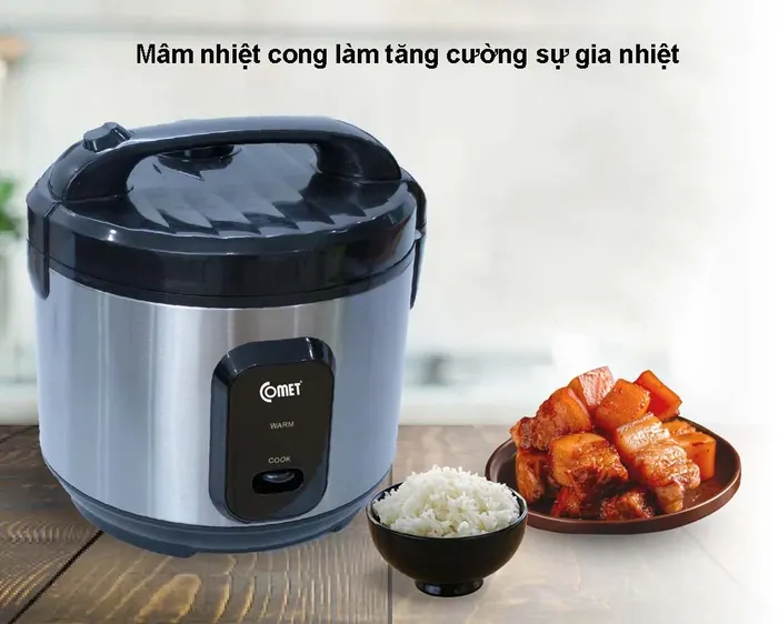 Nồi cơm điện Comet CM8068 1.8 lít nấu cơm nhanh chín 