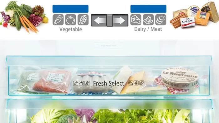 Tủ được tích hợp Ngăn trữ chuyển đổi Fresh Select hiện đại
