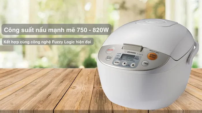 Zojirushi NL-AAQ18-CA hoạt động với công suất 750 - 820W 