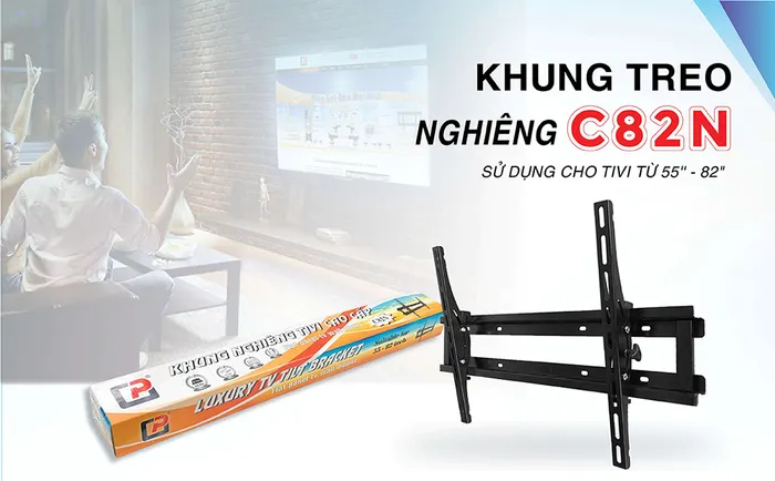 Khung treo tivi nghiêng Cảnh Phong C82N từ 55-82 inch