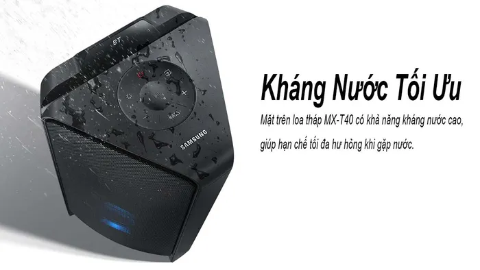 Mặt trước loa có khả năng chống nước tối ưu