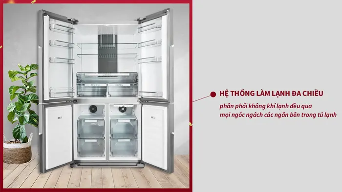 Hệ thống làm lạnh đa chiều cho hơi lạnh được bao phủ mọi ngóc ngách
